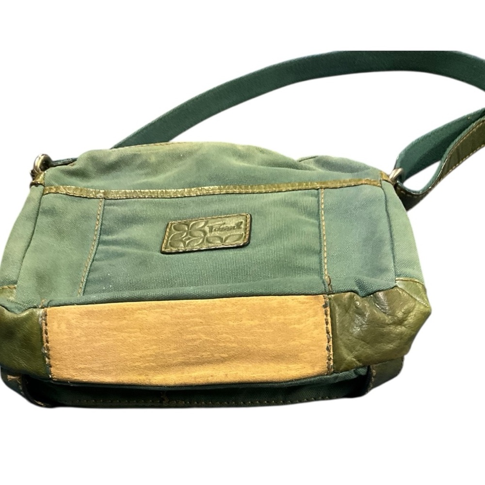 💚 Fossil Vintage Green Leather Crossbody Bag‎ – Distressed Boho Utility Vibe 🎒 - Picture 5 of 6